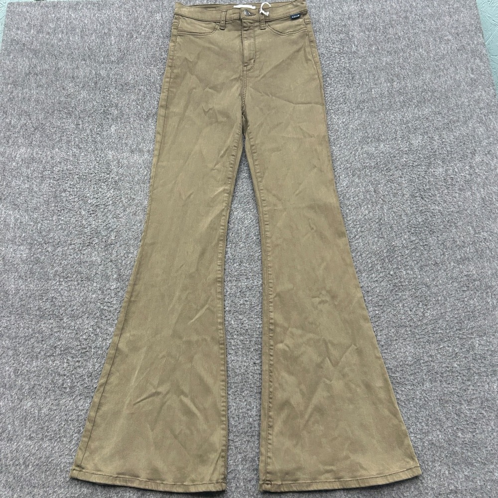 Cello High Rise Flare Jeans Size 7 Stretch Green